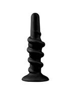 Анальная пробка со спиралью SHOVE UP 6INCH SILICONE BUTTPLUG BLACK - 15,2 см.