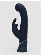 Темно-синий вибратор кролик Greedy Girl Real-Feel Rabbit Vibrator (25,4 см)