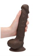 Коричневый фаллоимитатор Silicone Dildo With Balls (22,8 см)