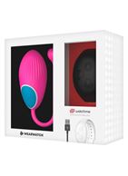 Розовое виброяйцо с черным пультом-часами Wearwatch Egg Wireless Watchme