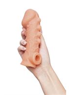 Телесная закрытая насадка с шишечками Cock Sleeve 008 Size L (17,6 см)