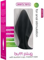 Чёрная средняя анальная пробка Butt Plug with Suction Cup Medium