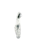 Прозрачный вибромассажёр Mirage Light Up - 17,7 см.