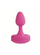 Розовая анальная пробка с вибрацией 10-Function Flexi Risquе (14,5 см)
