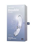 Прозрачный двусторонний стеклянный фаллоимитатор Double Crystal (19,5 см)