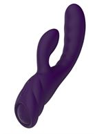 Фиолетовый вибратор Nalone Pure X2 с клиторальным стимулятором (20,7 см)