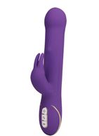 Фиолетовый вибратор со стимулятором клитора Rabbit Tres Chic - 23 см.