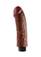 Коричневый вибратор 8" Vibrating Cock со съемной присоской (20,3 см)