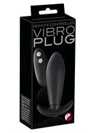 Чёрная анальная вибропробка Vibro Plug с дистанционным управлением (12 см)