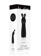 Чёрный вибратор с ушками Lena - 17,2 см.
