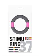 Серое эрекционное кольцо NEON STIMU RING 37MM GREY/PINK