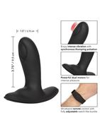 Черный массажер простаты с пультом-браслетом Eclipse Wristband Remote Pulsing Probe (11,5 см)