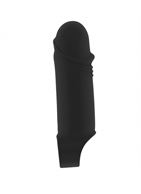 Чёрная удлиняющая насадка Stretchy Thick Penis Extension No.35 - 15,2 см.