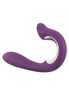 Перезаряжаемый вибратор Javida Vibe with Clit Stimulator с клиторальным стимулятором (18,5 см)