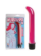 Розовый вибратор для точки G My First G-Spot - 19 см.