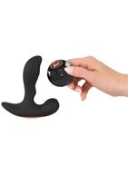 Черный массажер простаты с вибрацией Remote Controlled Prostate Plug with 2 Functions (13,6 см)
