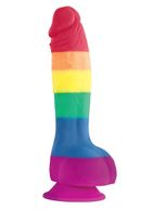 Радужный фаллоимитатор Pride Edition 6 Dildo - 21 см.