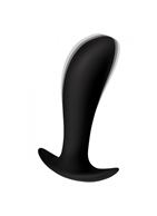 Черный стимулятор простаты с вибрацией и пультом Silicone Prostate Vibrator with Remote Control (12 см)