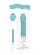 Бирюзовый фаллический вибратор Lisa - 14,7 см.