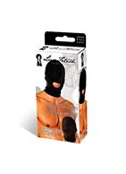 Черная эластичная маска на голову с прорезью для рта Open Mouth Stretch Hood