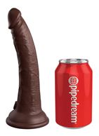 Коричневый фаллоимитатор King Cock Elite 7" Dual Density Silicone Cock (21 см)