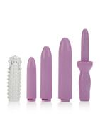 Фиолетовый вибратор Dilator Set Purple Dilator with 4 Sizes  Sleeve с насадками