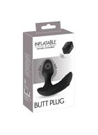 Черный вибростимулятор простаты Butt Plug с функцией расширения (10,7 см)