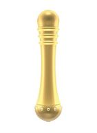 Вибратор с ребристой головкой The Emerald Gold - 16,3 см.