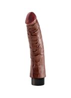Коричневый вибратор со съемной присоской 7 Vibrating Cock - 20 см.