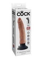 Кофейный вибратор со съемной присоской 7" Vibrating Cock (20 см)