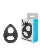 Черное силиконовое овальное эрекционное кольцо Sex Expert