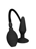 Чёрная анальная втулка с функцией расширения MENZSTUFF LARGE INFLATABLE PLUG - 14,5 см.