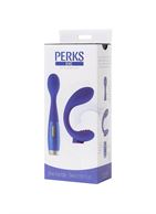 Синий вибратор Le Stelle - PERKS SERIES EXC с 2 сменными насадками