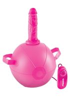 Розовый надувной мяч с вибронасадкой Vibrating Mini Sex Ball - 15,2 см.