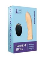 Телесный женский страпон с вибрацией Vander Wireless Silicone Dong (14 см)