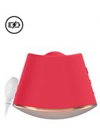 Красный клиторальный стимулятор Dazzling с вибрацией и ротацией - 6,7 см.