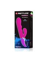 Розовый перезаряжаемый вибромассажер Crazy Love - 22,5 см.