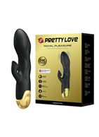 Черный вибратор Royal Pleasure с вакуумной стимуляцией клитора (19,2 см)