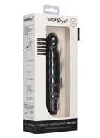 Черный вибратор Ribbed Multispeed Vibrator (17 см)