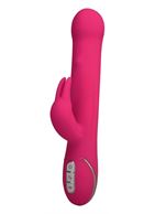 Розовый вибратор со стимулятором клитора Rabbit Tres Chic - 23 см.