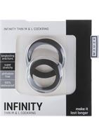 Набор из 2 чёрных эрекционных колец разного размера Infinity Thin M and L Cockring