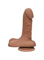 Бежевый фаллоимитатор с мошонкой на присоске The D - Super D 6" Caramel (16,5 см)