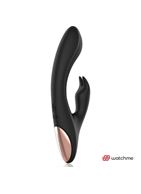 Черно-золотой вибратор-кролик с пультом-часами Anne's Desire Rabbit Vibe Wireless Watchme (20,5 см)