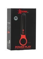 Черно-красный мини-вибратор KINK - Power Play with Silicone Grip Ring (13,3 см)