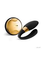 Чёрный вибратор для пар Tiani 24K Obsidian Black с декором из золота 