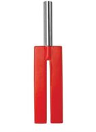 Красная П-образная шлёпалка Leather Slit Paddle - 35 см.