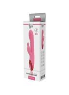 Розовый вибратор HEATING BRUSH BUNNY со стимулятором клитора и нагревом (24 см)