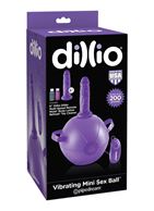 Фиолетовый надувной мяч с вибронасадкой Vibrating Mini Sex Ball - 15,2 см.