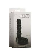Черный анальный стимулятор с силиконовым кольцом Platinum Premium Silicone - The Double Dip 2