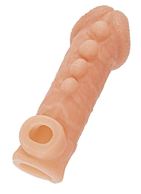 Телесная закрытая насадка с шишечками Cock Sleeve 008 Size L (17,6 см)